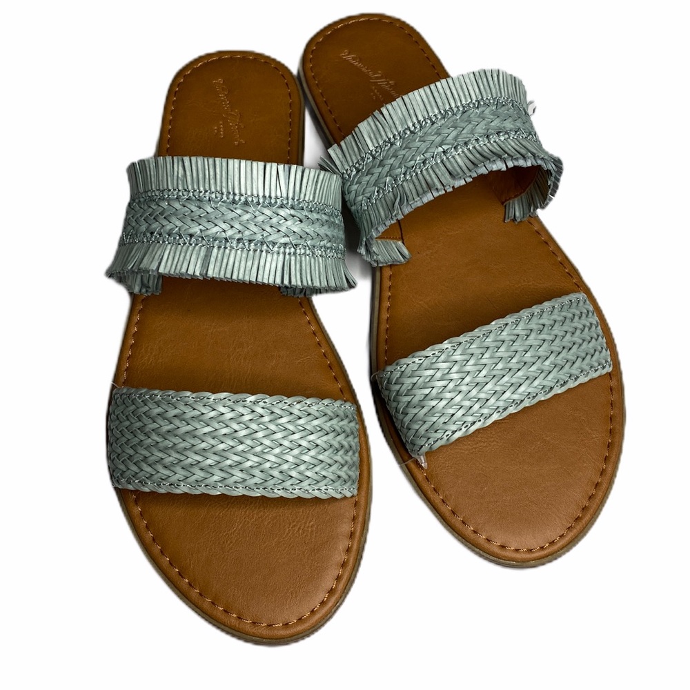 Frayed Weave Slide Sandals